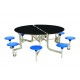 Round Mobile Folding Dining Table with 8 Seats